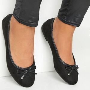 ROUGE HELUIM FAUX SUEDE BALLERINA FLAT SHOE